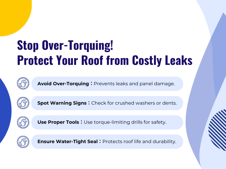How to Inspect and Avoid Over-Torqued Self Drilling Screws on Roofs
