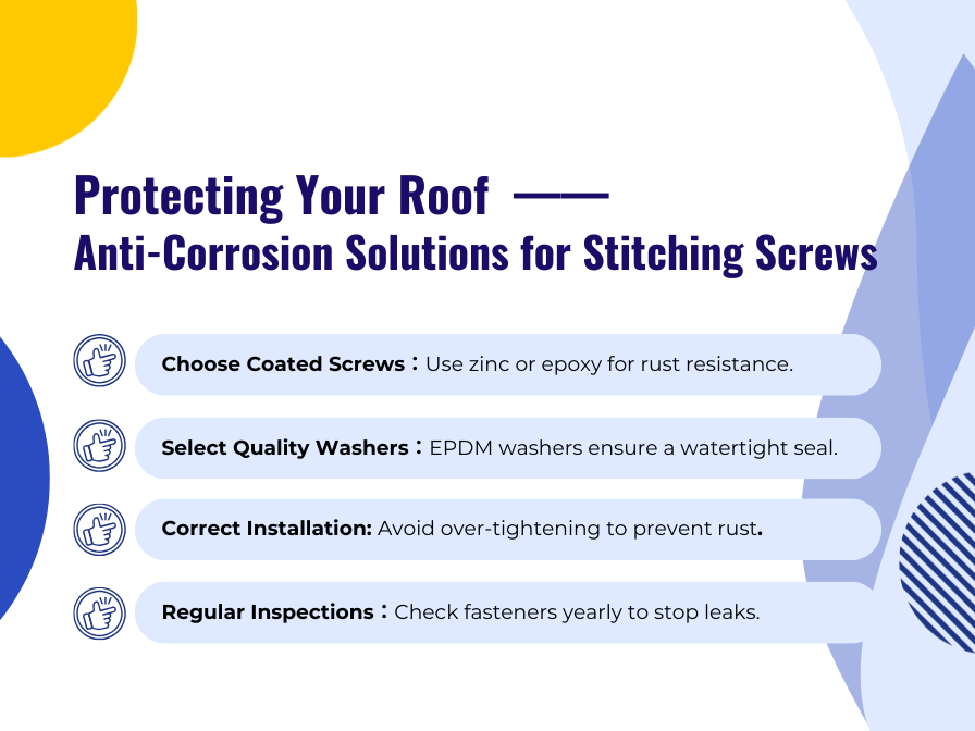 How to Prevent Rust and Corrosion on Stitching Screws and Roofing Fasteners