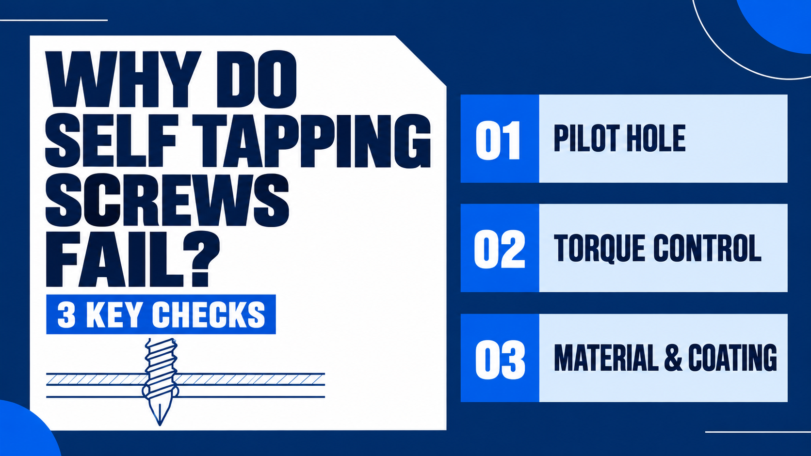 Why Do Self Tapping Screws Fail? 7 Common Problems and How to Fix Them